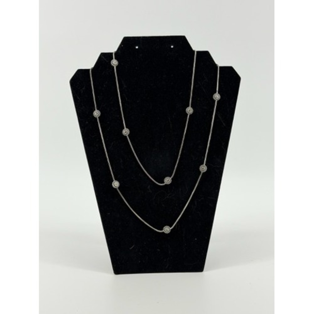 Brighton Twinkle Necklace Silver Plate Snake‎ 42" Long